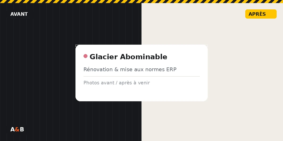 Le local du glacier artisanal Abominable, avant/après rénovation